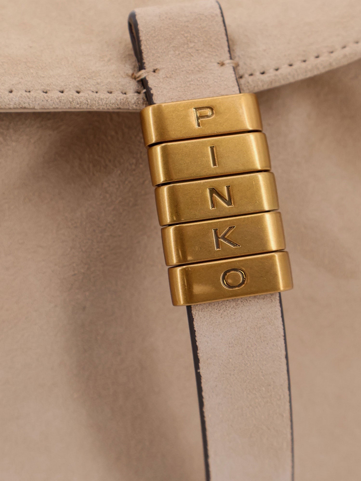 Pinko Leather shoulder bag with metal logo detail