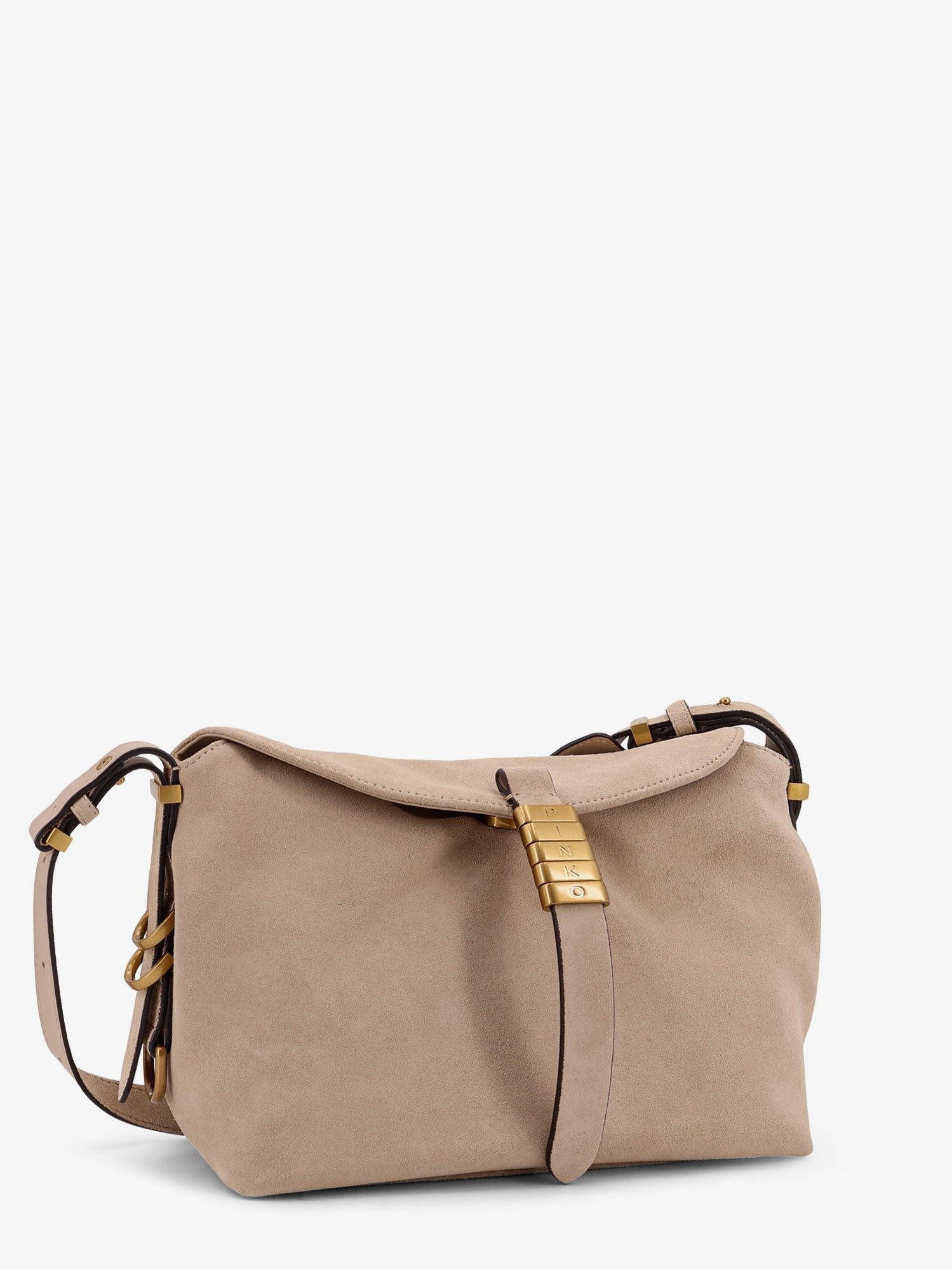 Pinko Leather shoulder bag with metal logo detail
