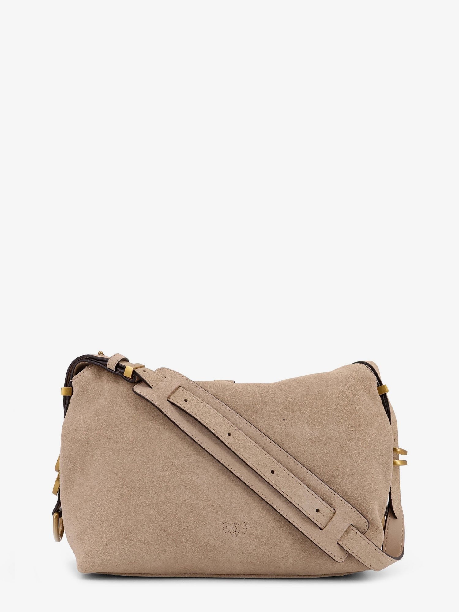 Pinko Leather shoulder bag with metal logo detail
