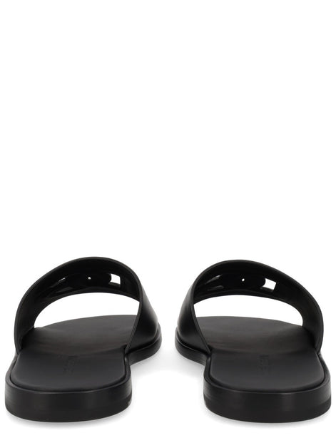 LEATHER SLIDE WITH LOGO
