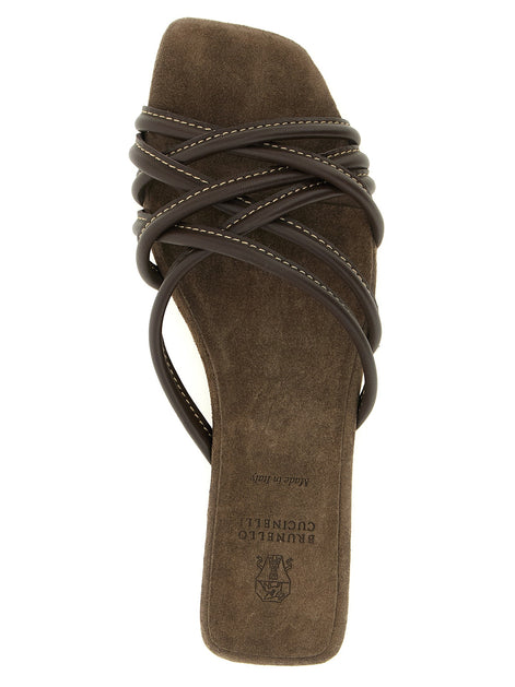 Leather slides