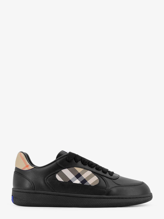 Leather sneakers with Traditional Check inserts