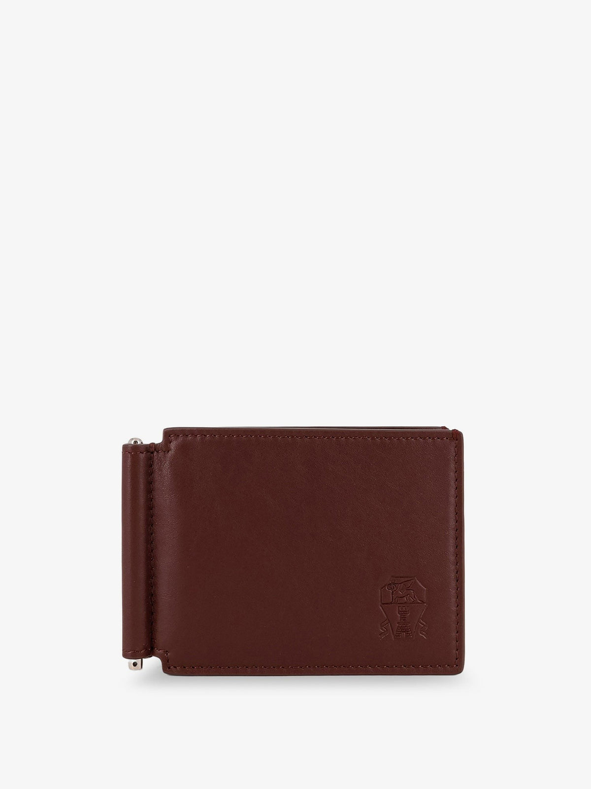 Leather wallet with engraved logo