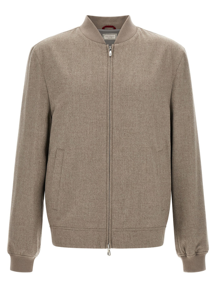 Light flannel bomber jacket