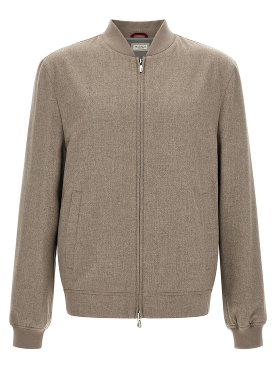 Light flannel bomber jacket