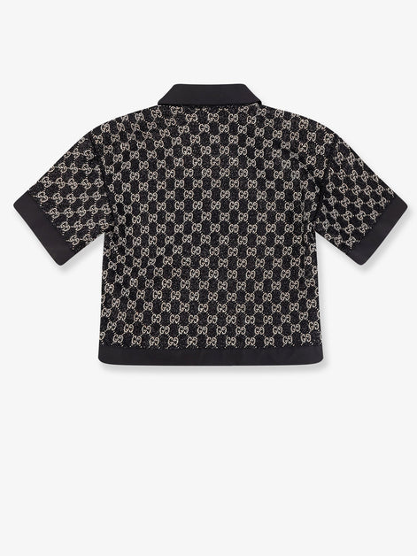 Lightweight lamé wool tweed top