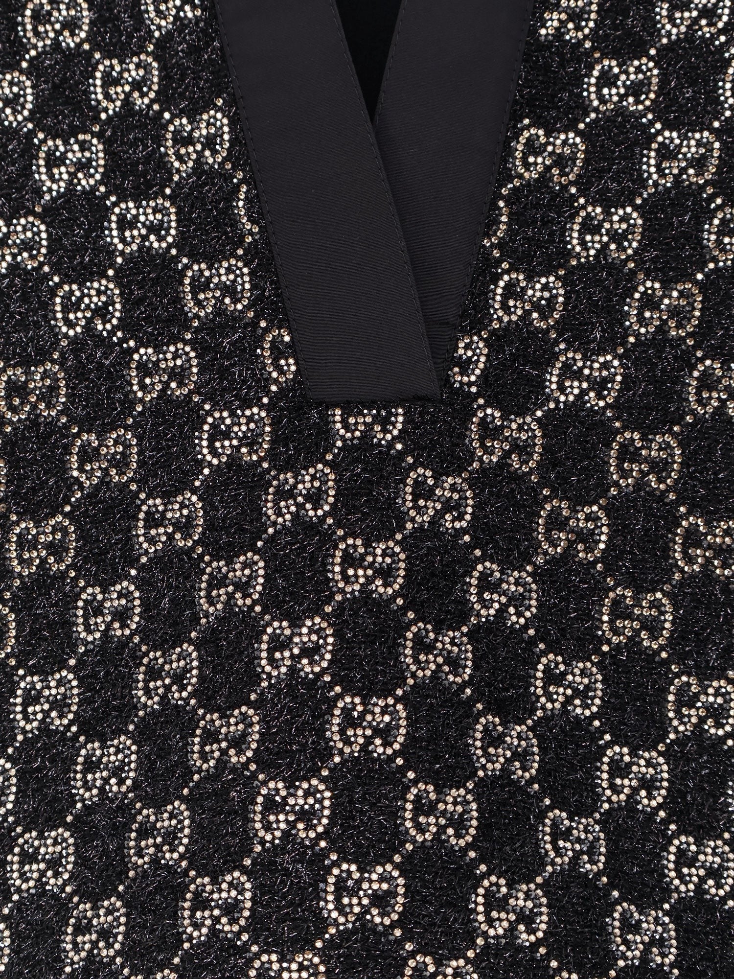 Lightweight lamé wool tweed top