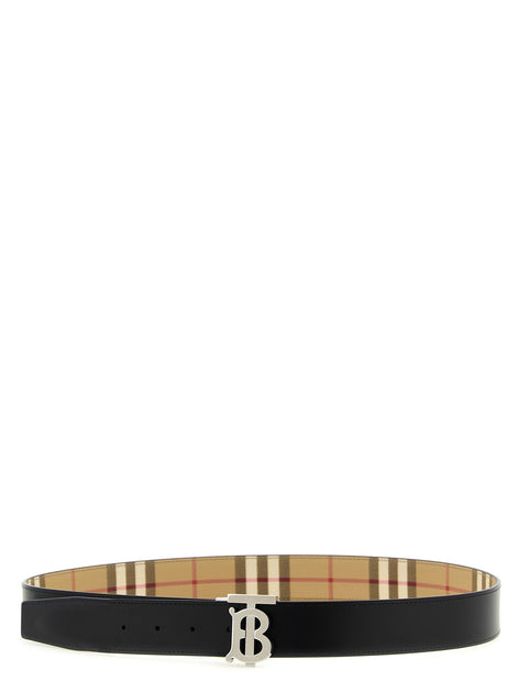 Logo buckle reversible belt