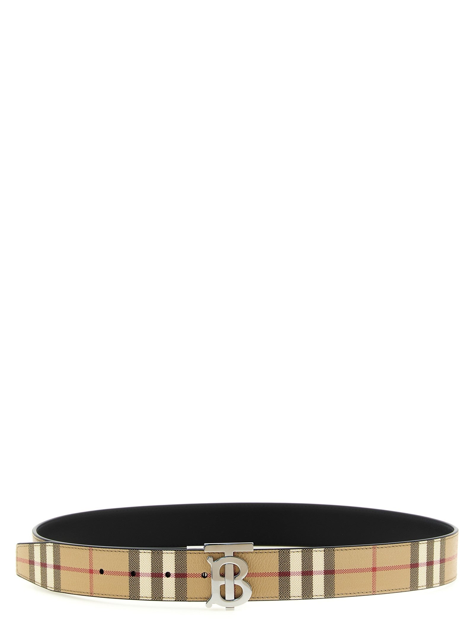 Logo buckle reversible belt