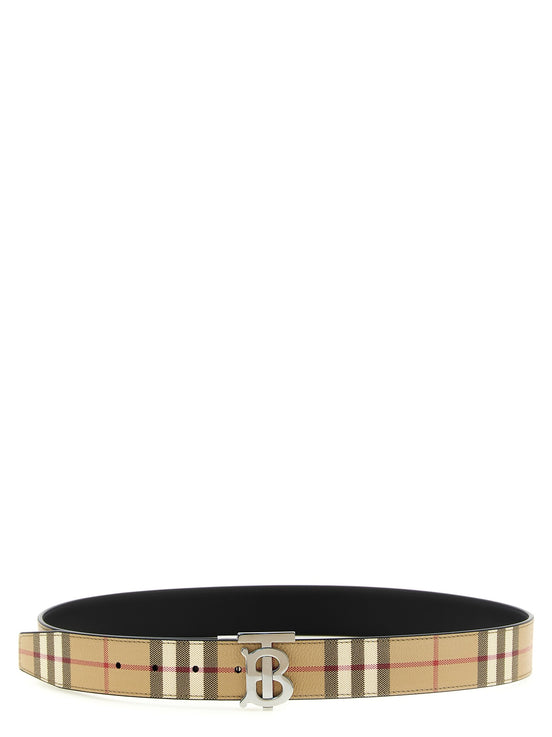 Logo buckle reversible belt