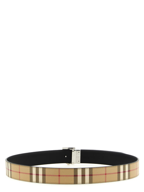 Logo buckle reversible belt