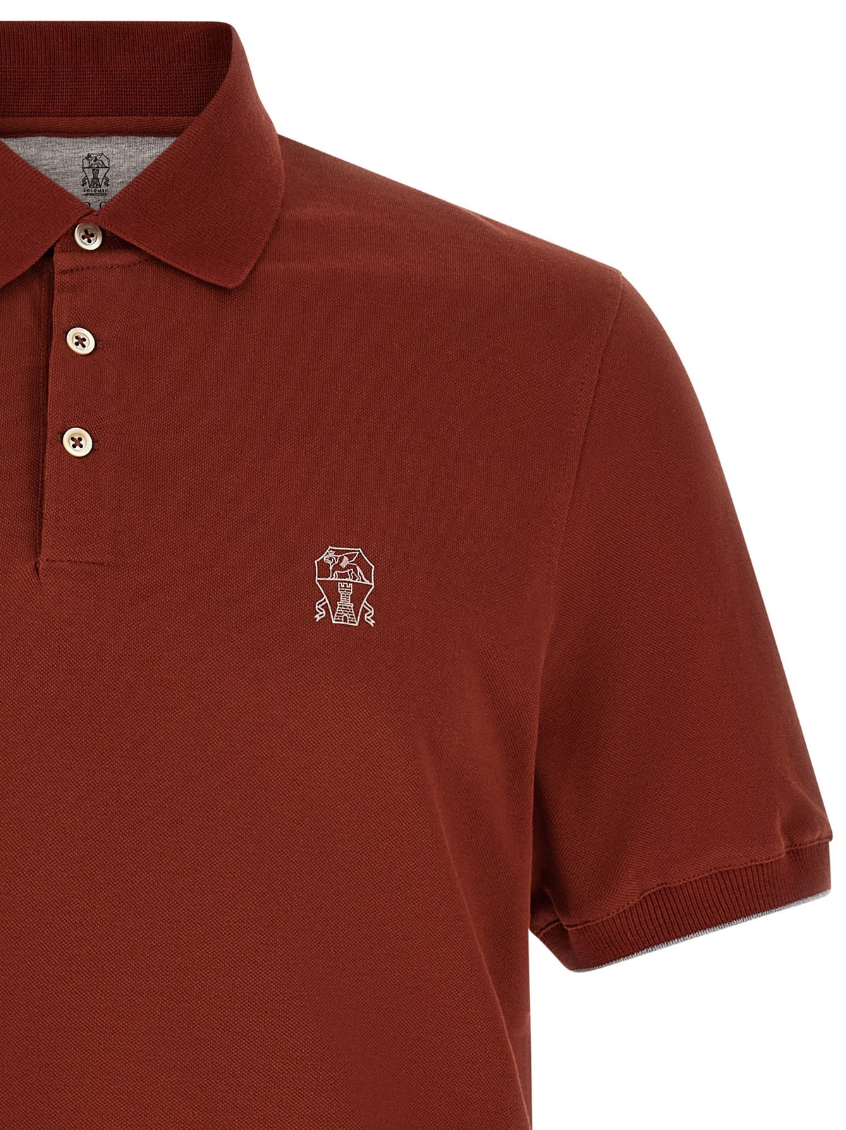 Brunello Cucinelli Logo embroidery polo shirt