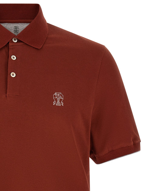 Brunello Cucinelli Logo embroidery polo shirt
