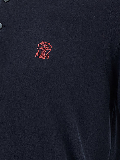 Brunello Cucinelli Logo embroidery polo shirt