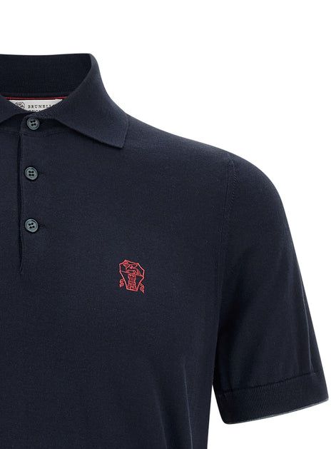 Brunello Cucinelli Logo embroidery polo shirt