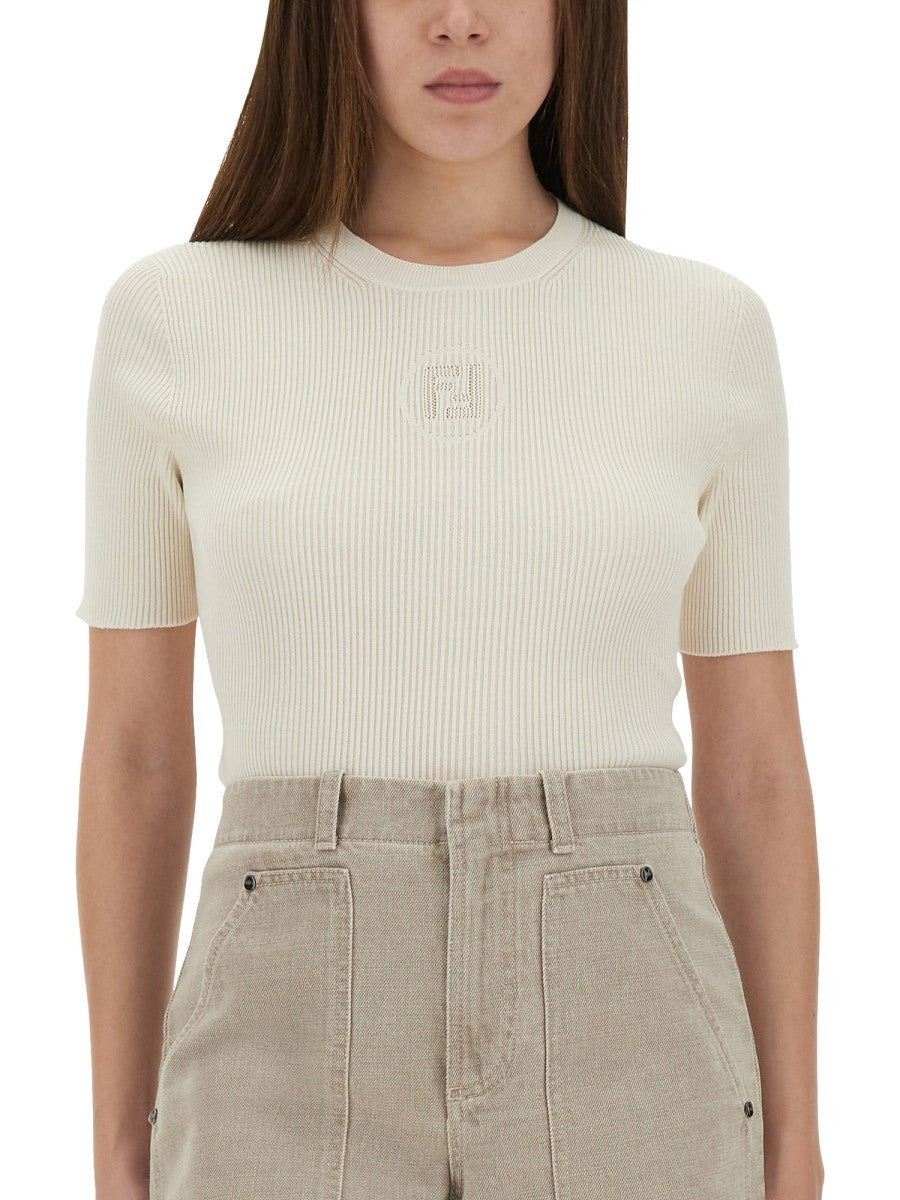 Fendi LOGO KNIT T-SHIRT