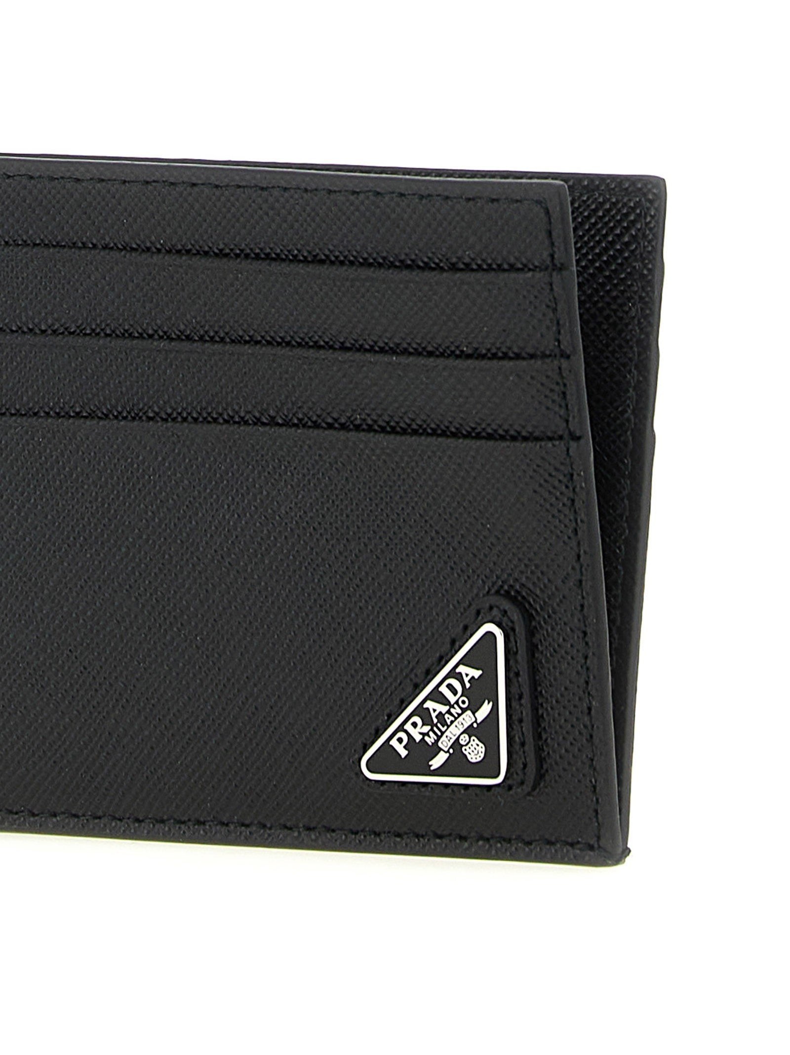 Logo leather card holder