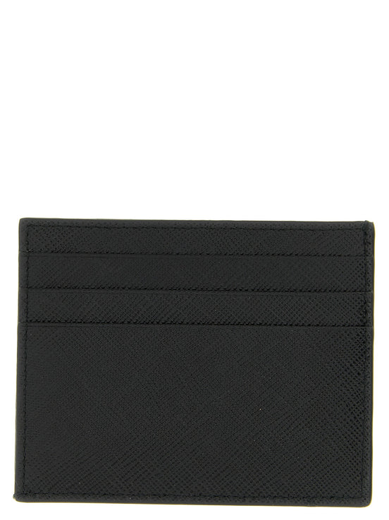 Logo leather card holder