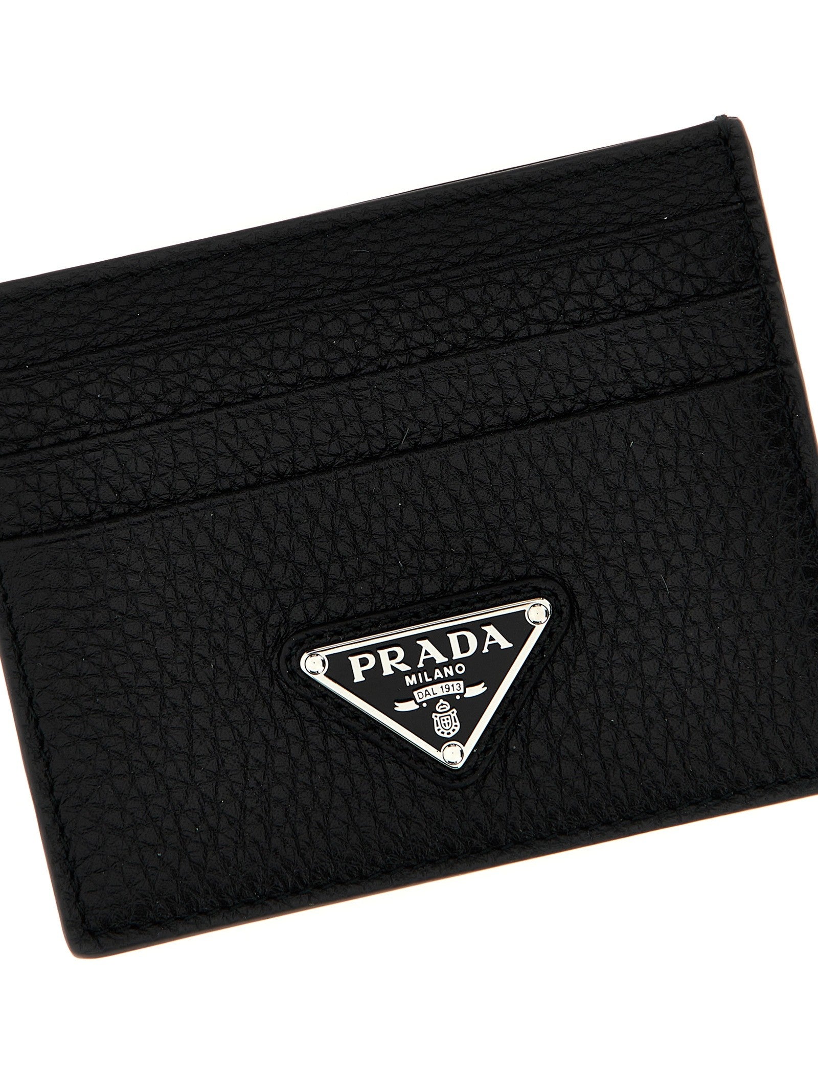 Logo leather cardholder