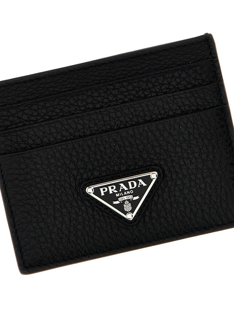 Logo leather cardholder