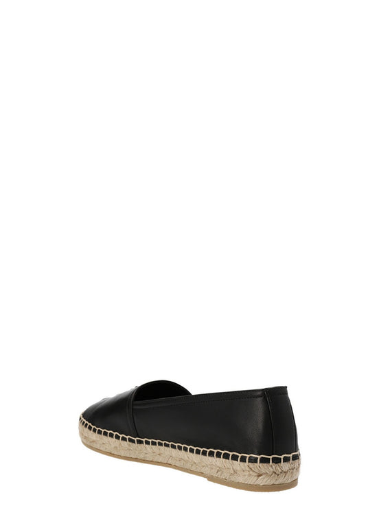 Logo leather espadrilles
