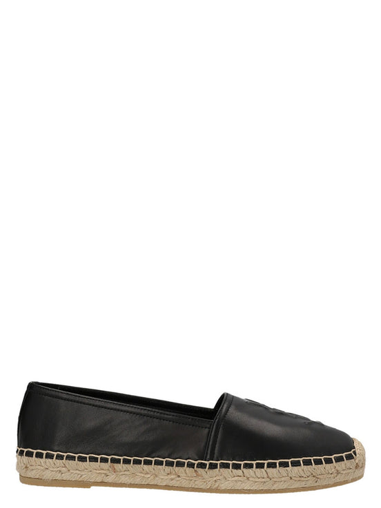 Logo leather espadrilles