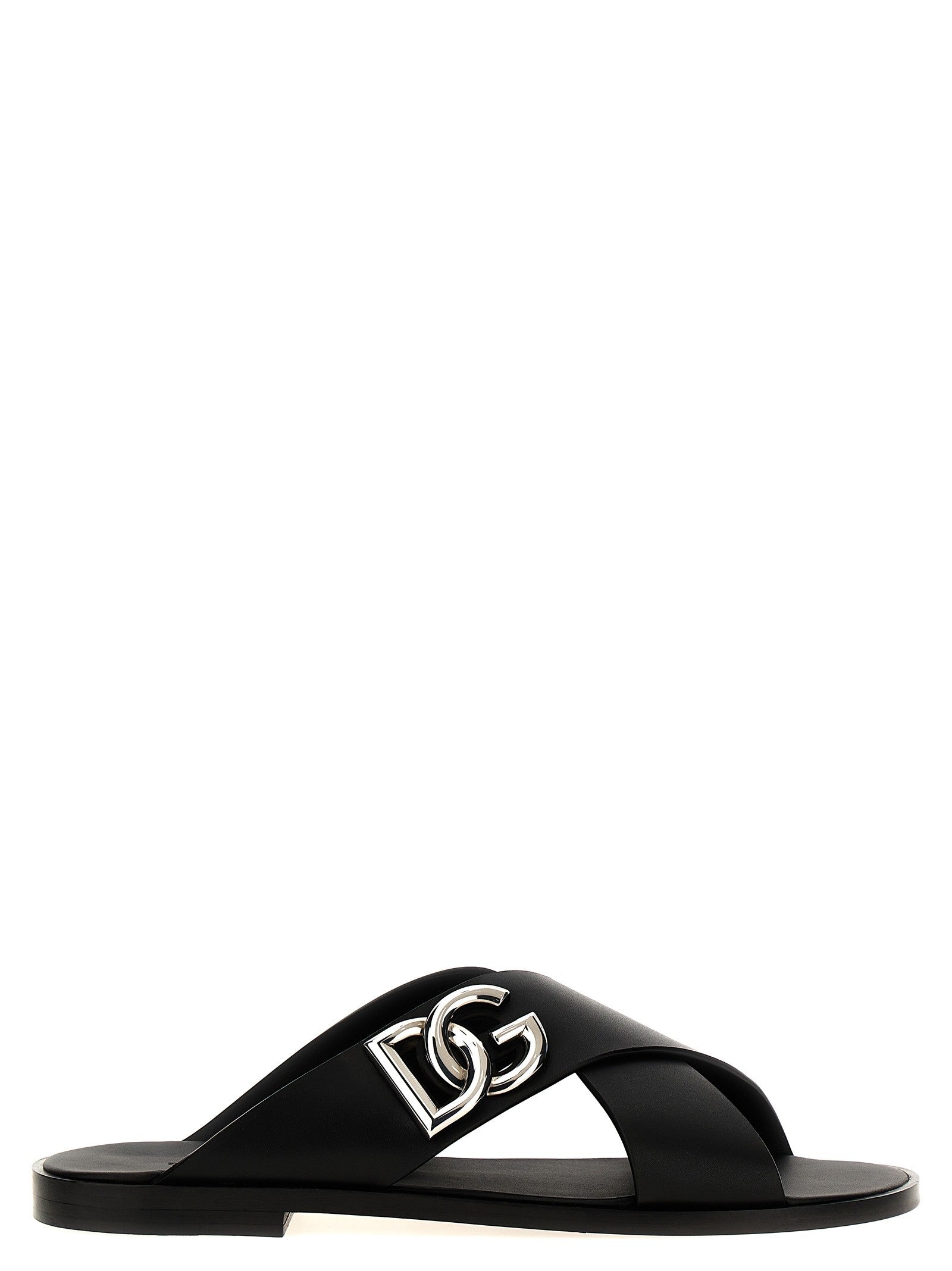 Logo leather sandals