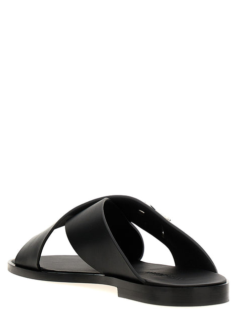 Logo leather sandals