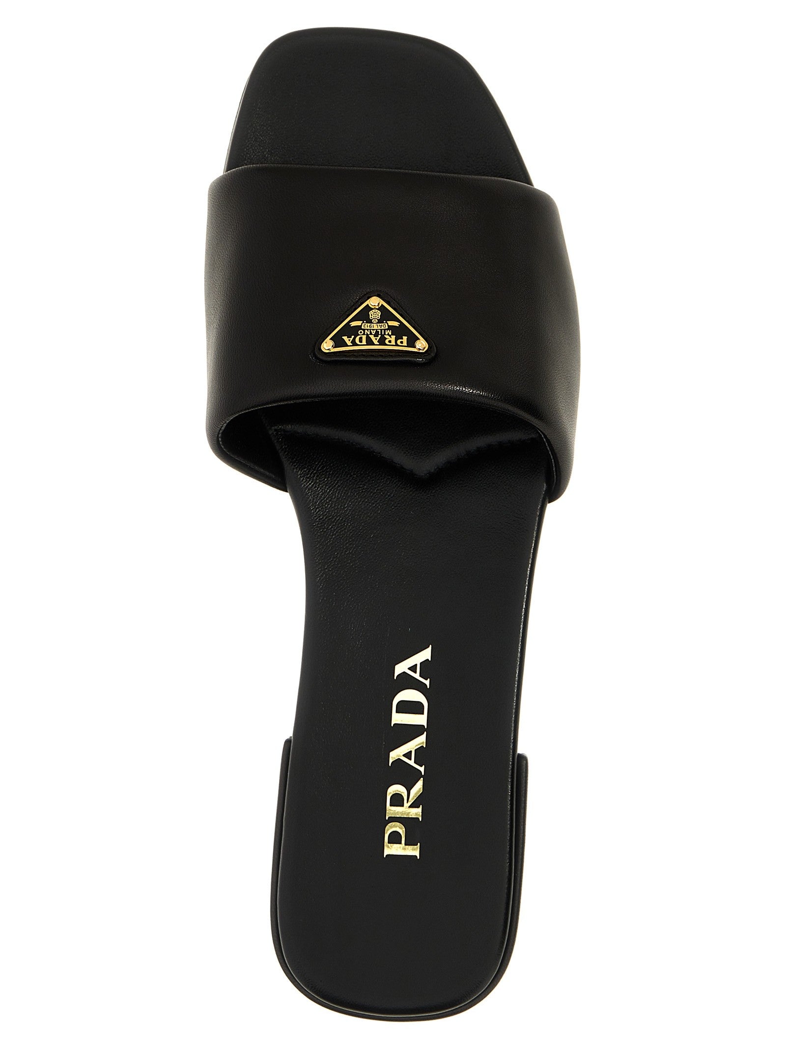 Logo leather sandals