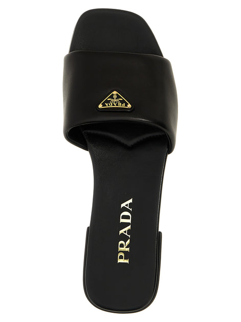 Logo leather sandals