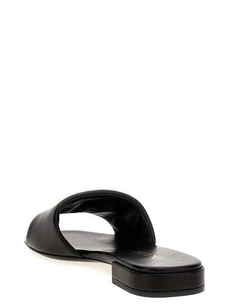 Logo leather sandals