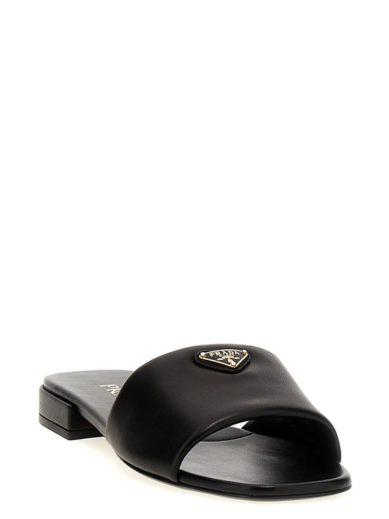 Logo leather sandals