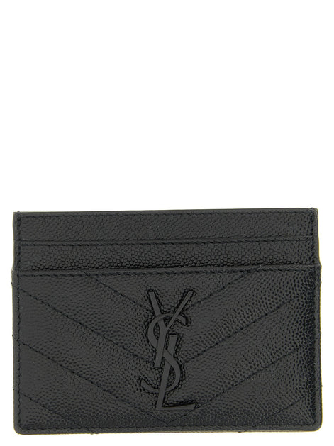 Logo matelassé card holder