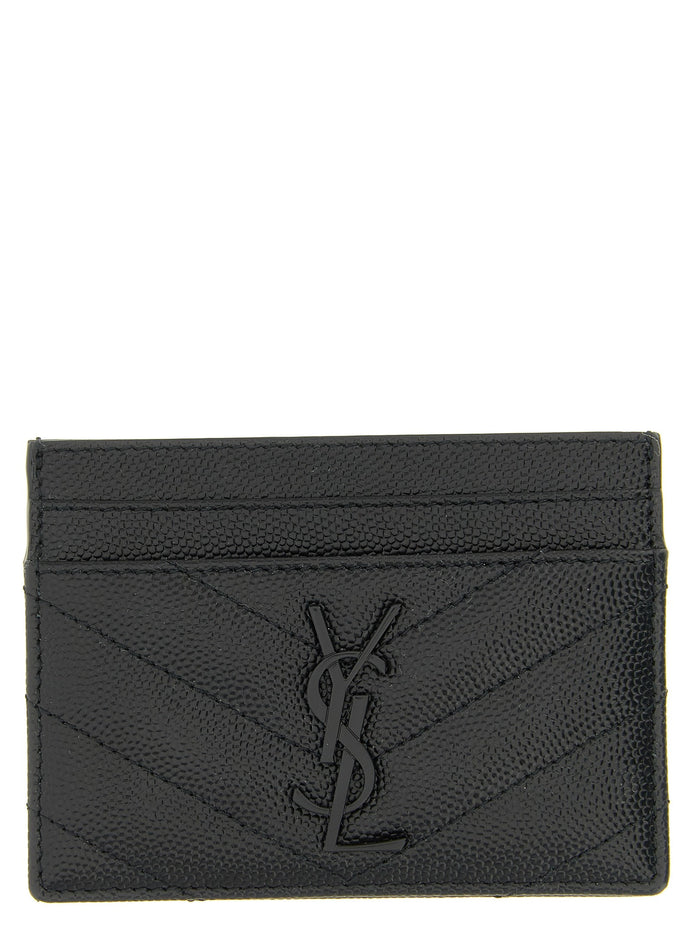 Logo matelassé card holder