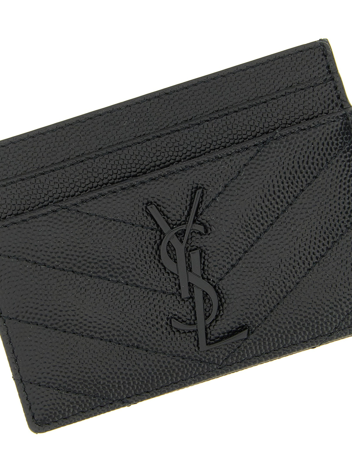 Saint Laurent Logo matelassé card holder