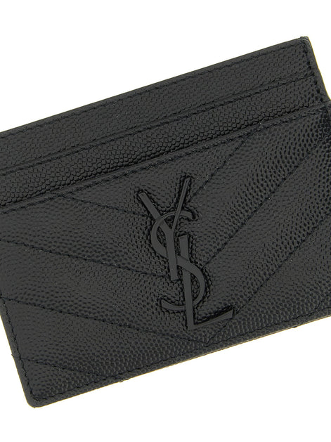 Saint Laurent Logo matelassé card holder