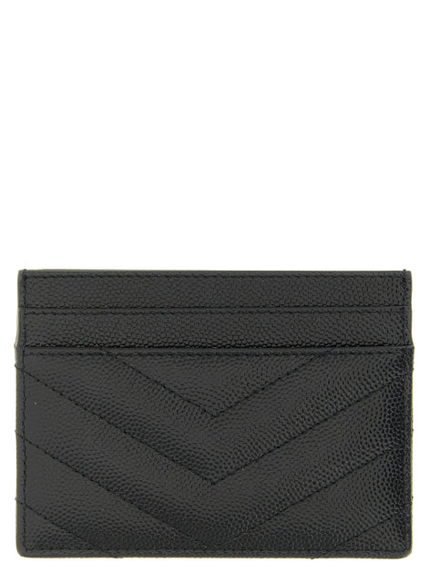 Saint Laurent Logo matelassé card holder