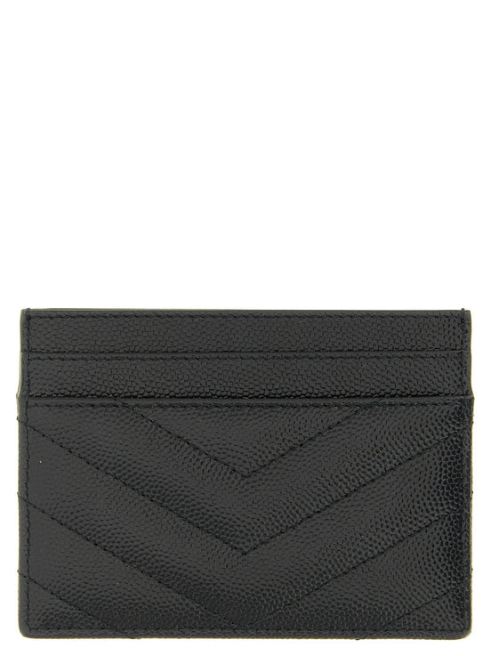 Saint Laurent Logo matelassé card holder