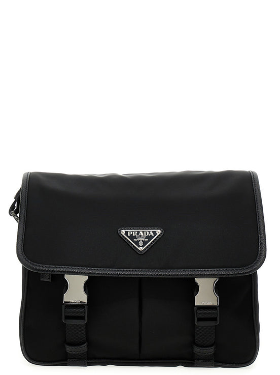 Logo nylon crossbody bag