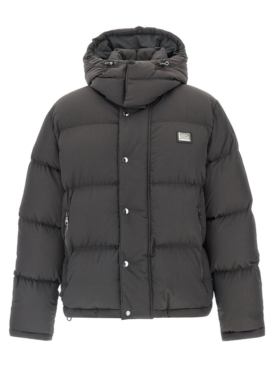 Logo patch down jacket
