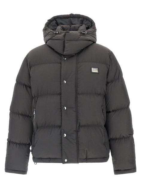 Logo patch down jacket