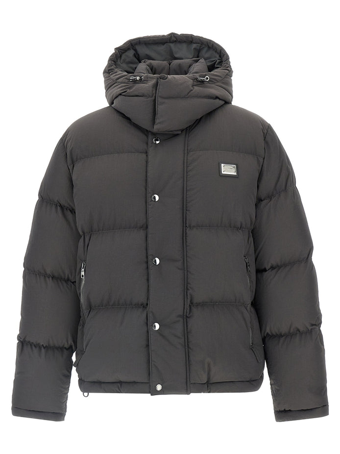 Logo patch down jacket