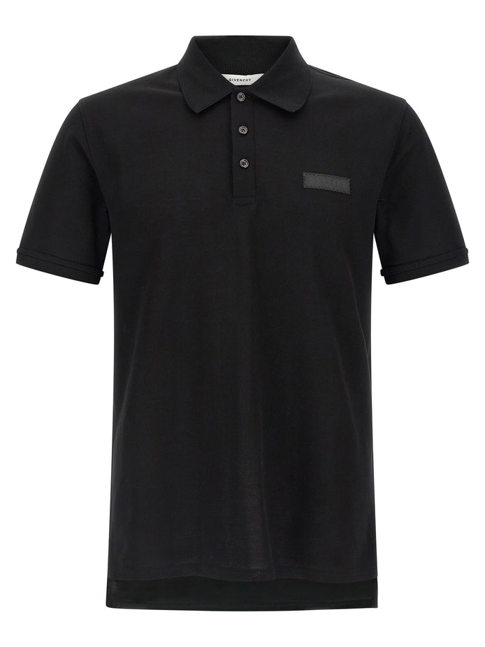 Logo patch polo shirt
