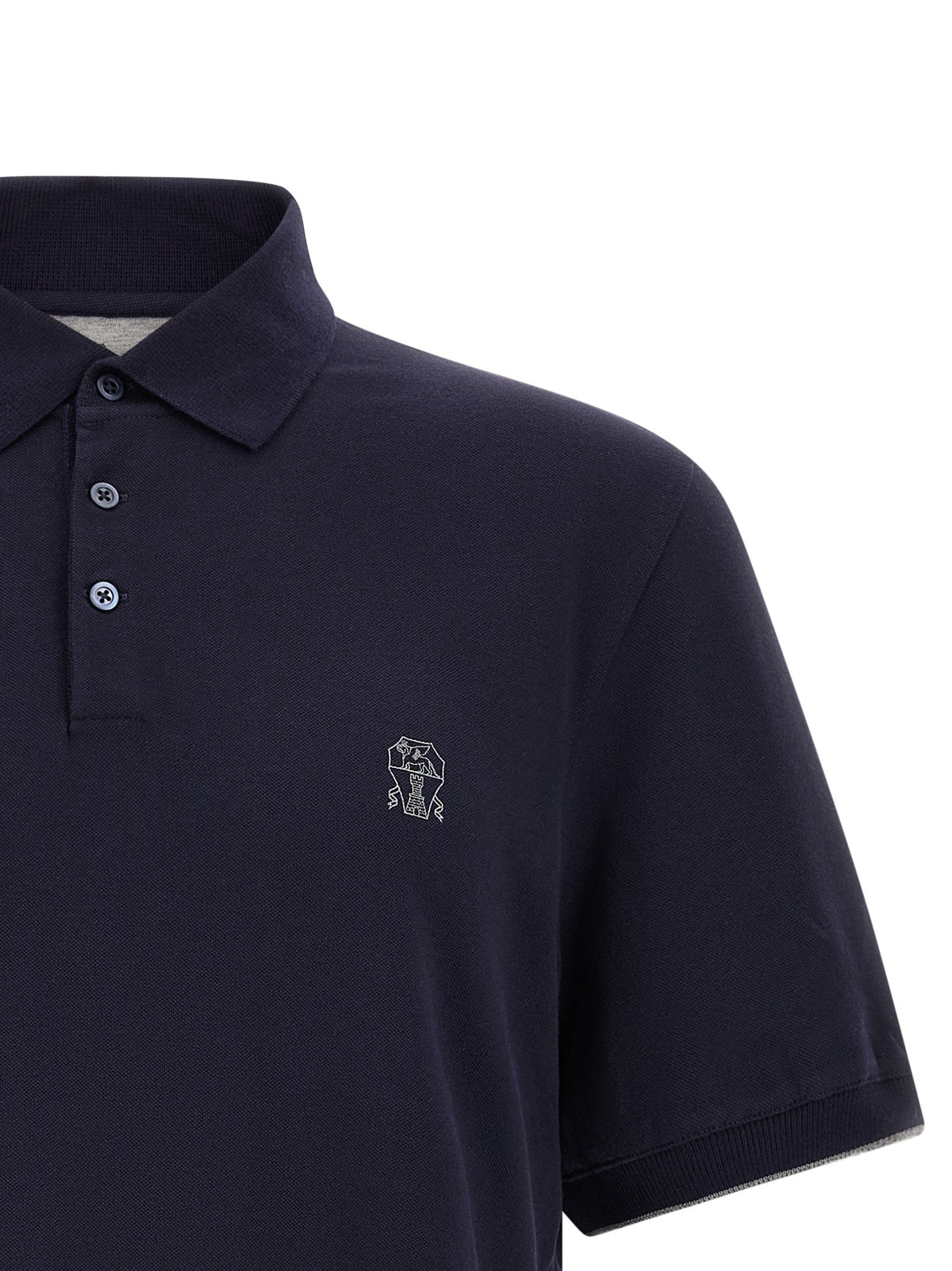 Brunello Cucinelli Logo piqué polo shirt
