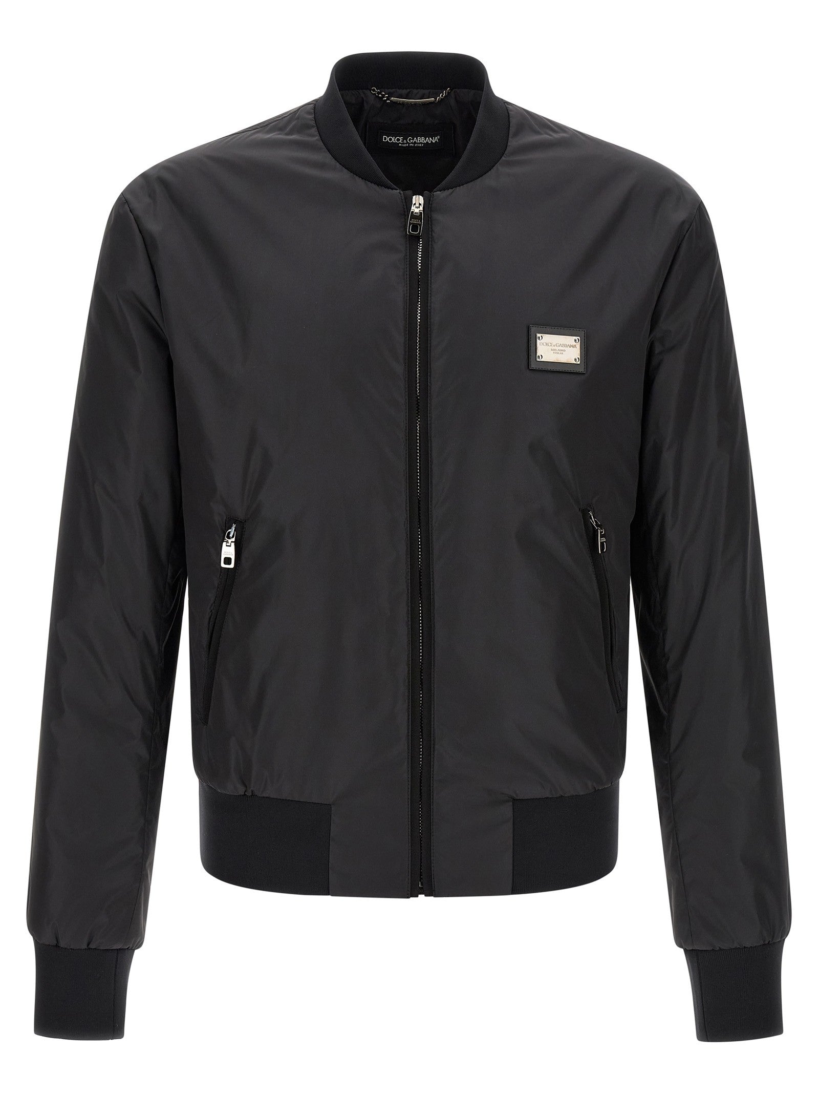 Logo plaque bomber jacket