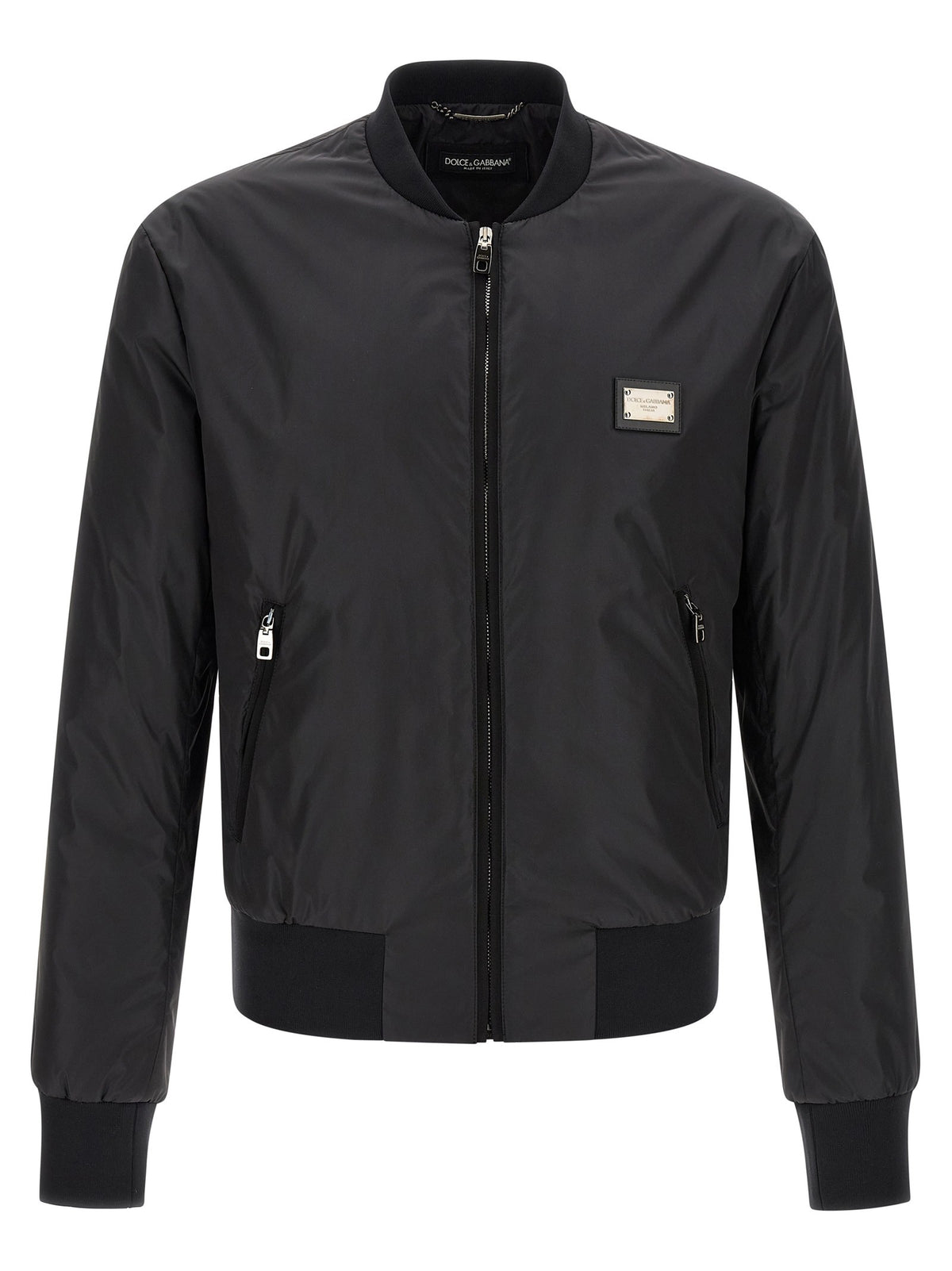 Logo plaque bomber jacket