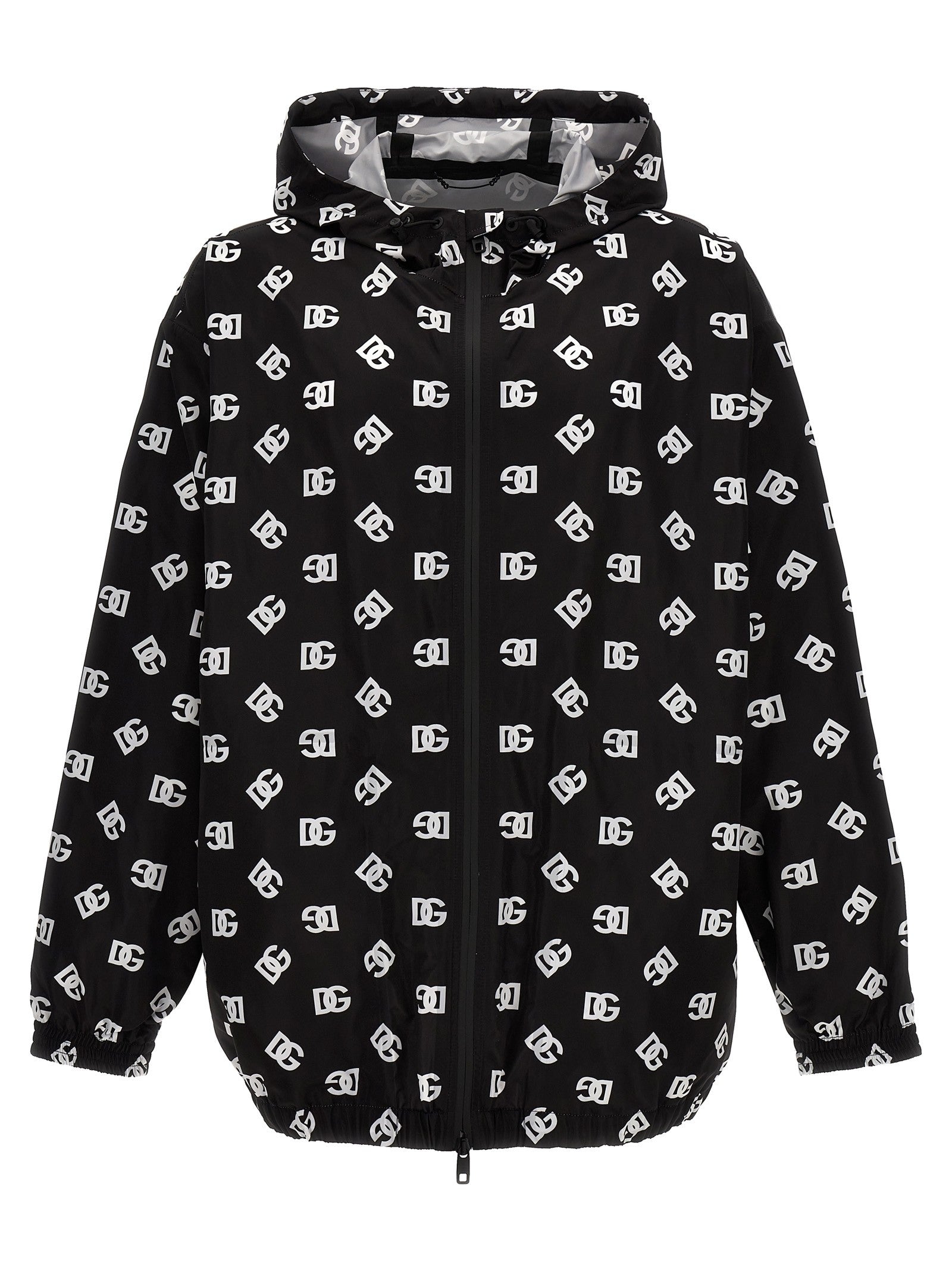 Logo print hooded jacket