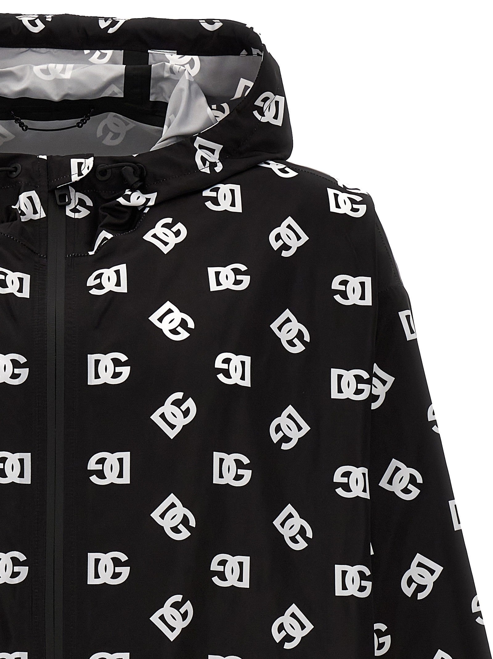 Logo print hooded jacket