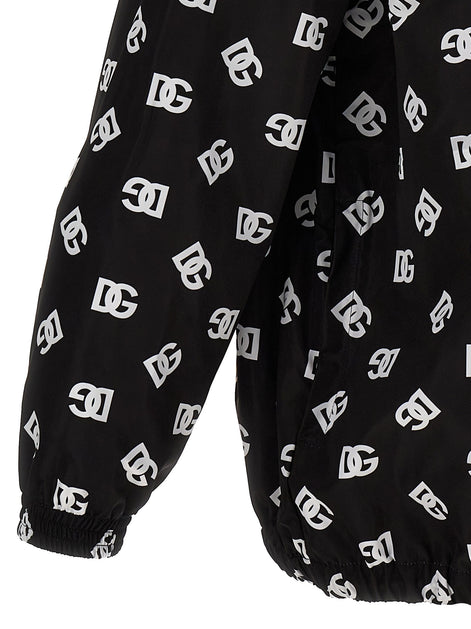 Logo print hooded jacket