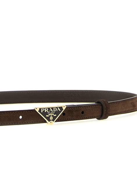 Logo suede belt